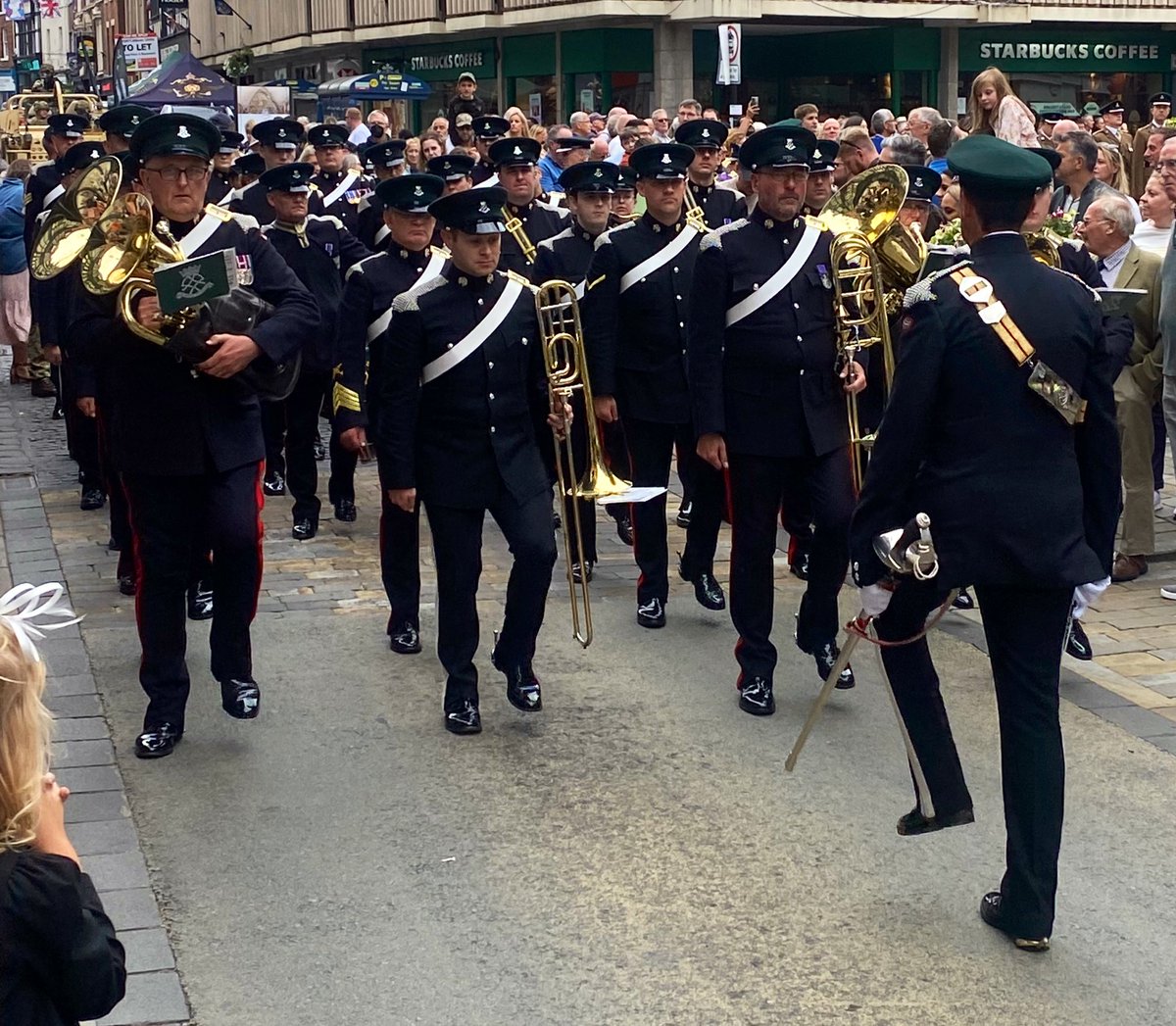 maztim's tweet photo. @RYband_  Wonderful to see this today in Shrewsbury my son thoroughly enjoyed the whole parade and was totally honoured to of been asked to stand in with them outside the castle before the parade, thank you 😊 https://t.co/Y1LpAzLmEg