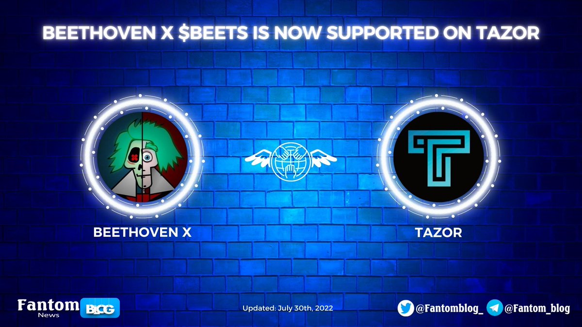 Fantomblog_'s tweet photo. 🥳@beethoven_x $BEETS is now supported on @TazorTAZ
🤩#Tazor is the first ever DEFI protocol that allows users to control their APR individually and separately from other users
More details:
👉https://t.co/MigxnFqwkN
#FantomBlog #FTM #BeethovenX #Tazor https://t.co/DDgYrs4kZk