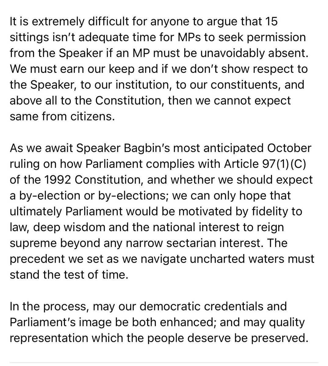 S_OkudzetoAblak's tweet photo. My reflections on the saga of the 3 Absentee MPs. https://t.co/CSH3tB7Naq