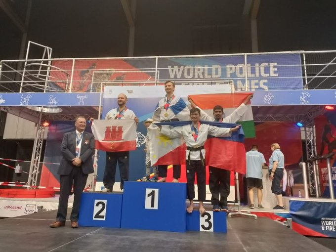 MalkajgiriCop's tweet photo. Hearty #Congratulations from #RachakondaPolice to D.Sanjiv Kumar, Constable Officer, CAR Hqrts #RachakondaCommissionerate for bagging second #bronzemedal in #Taekwondo, #WorldPoliceAndFire Games, Rotterdam, Netherland. #CP_Rachakonda Sri.#Mahesh_Bhagwat_IPS., appreciated. https://t.co/IS4qK0uFXH