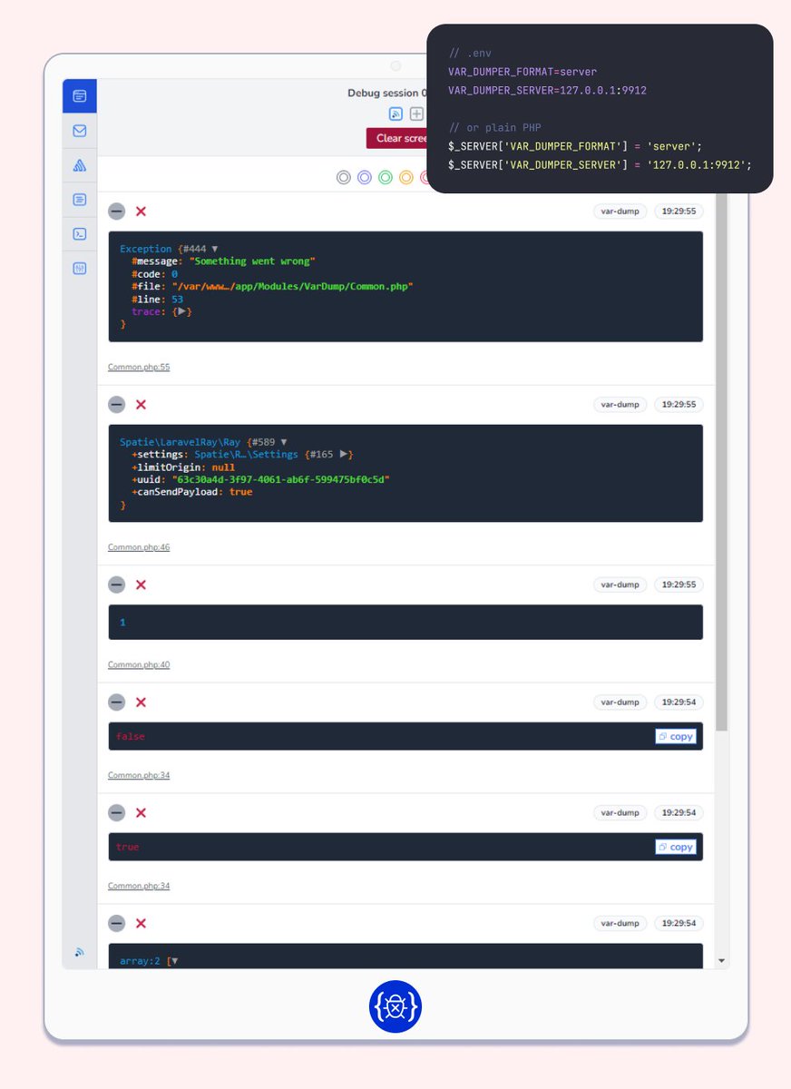 buggregator's tweet photo. You can use Buggregator for debugging output from symfony/var-dumper package. It's a free dockerized application for debugging output in your PHP application.
https://t.co/K8me5bysnU
#php #symfony #dump #laravel #roadrunner #vardumper #spiralframework #spiralapp https://t.co/FWh6G6N07I