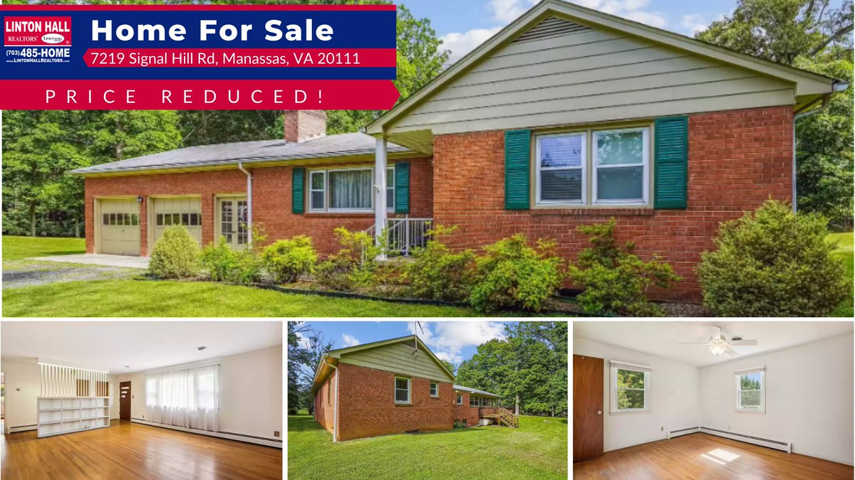 LintonHall's tweet photo. Great news! The price of this home is now REDUCED! 🏡

You can now get this rare 4-Sided brick rambler situated on beautiful 1.48 acres overlooking a picturesque spring-fed pond for only $550,000!

#ManassasVAHomesForSale #HomesForSaleInManassasVA  #ManassasVAHomes https://t.co/4wU7rsRKdd