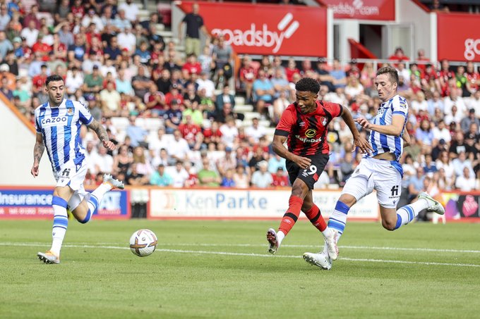 Junior Stanislas scores at Vitality Stadium.