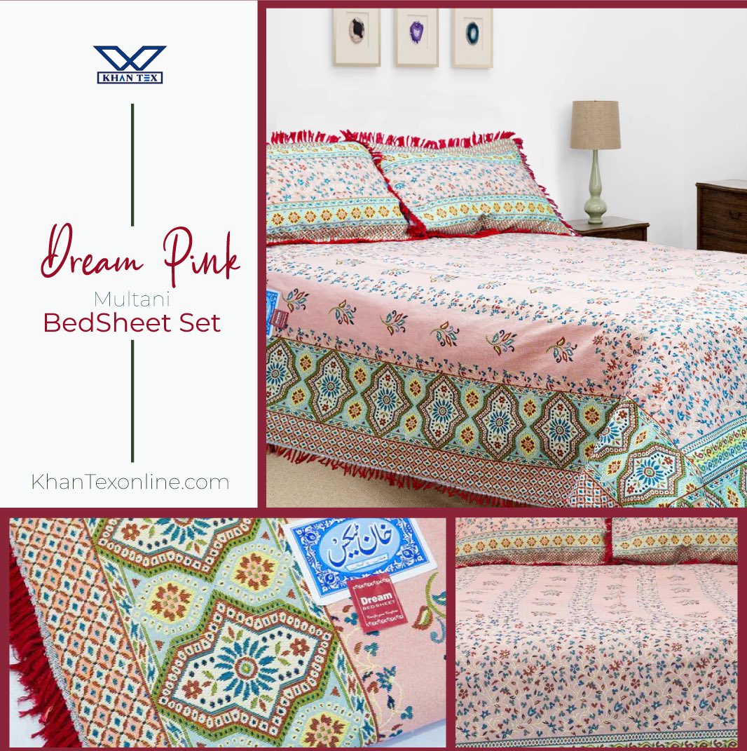 khantexonline's tweet photo. Add a touch of elegance and vibrance to your bedroom’s décor and enjoy sweet dreams with a Dream Pink Multani Bedsheet set.🌸
Store : https://t.co/7ekwAJ1ZNy🌏
#bedding #homedecor #bedroomdecor #bedroom #bed #bedcover #bedsheets #bedsheetset #khantexonline #khantex https://t.co/Xo4Ae0C0ZK