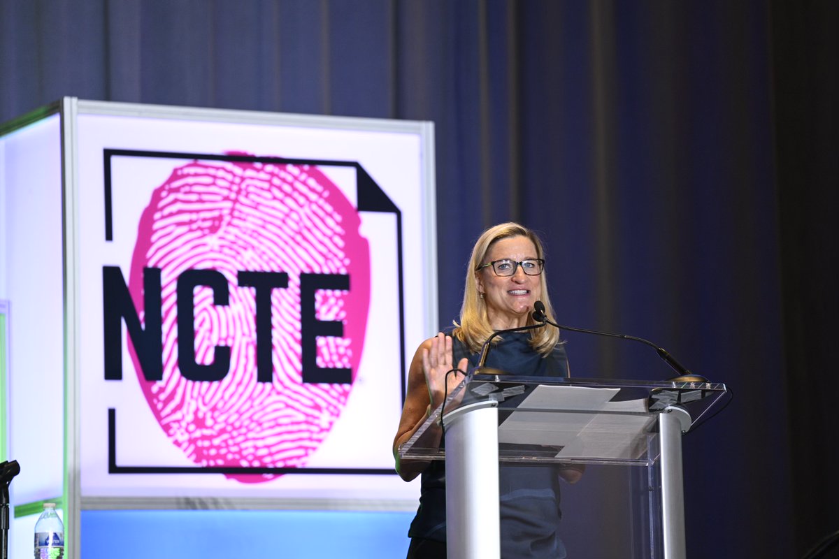 ncte's tweet photo. “You are the champions. You are the freedom fighters.” @RutaSepetys address ELA educators during keynote at #NCTEHomecoming #Englishteachers #NCTEVillage https://t.co/XMXWZZOr8V