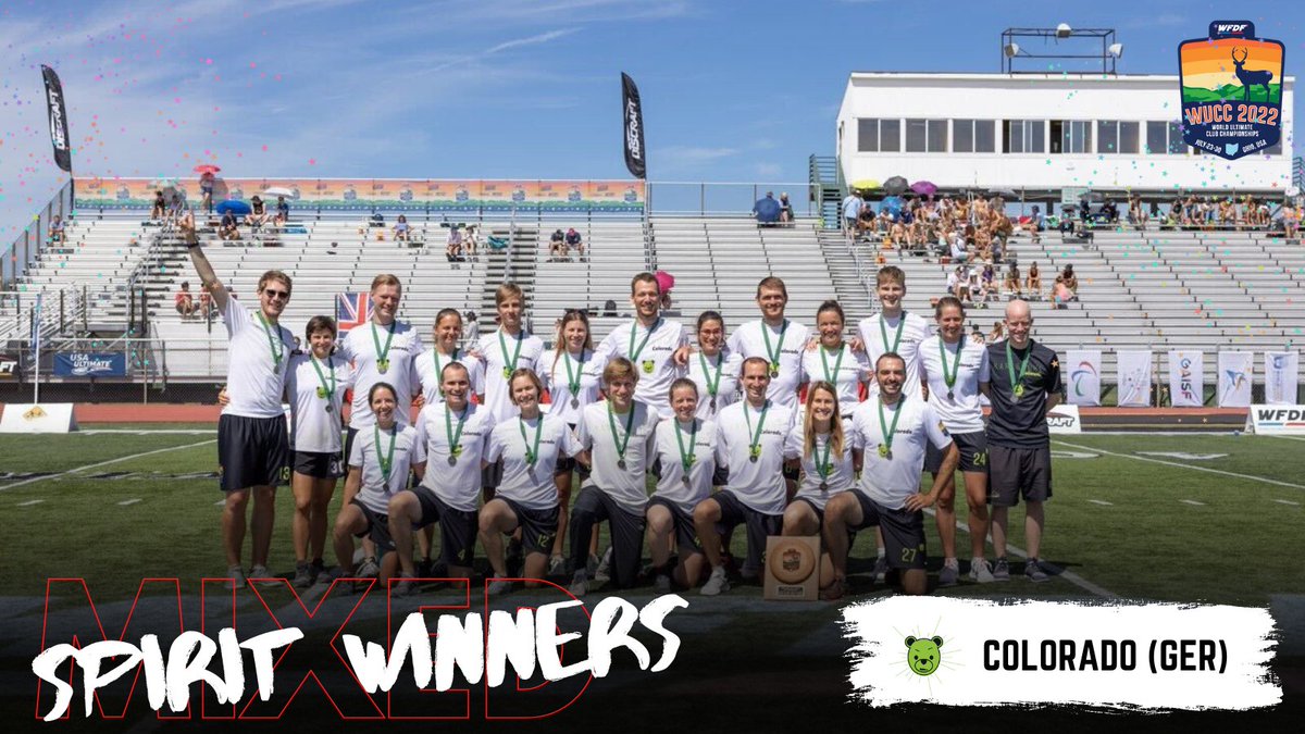 Your Mixed division Spirit Winners at <a href="/wfdf_wucc/">WUCC 2022</a> are Germany's Colorado! Congratulations!