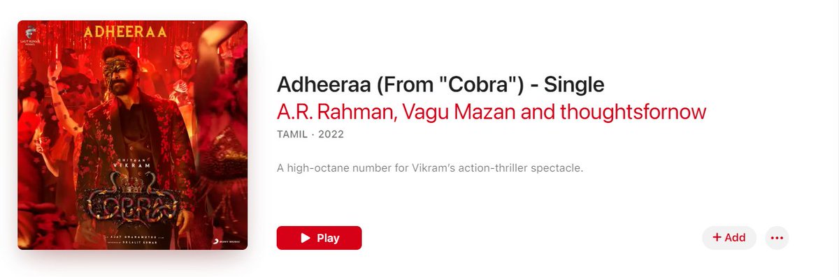 Jerwingeorge's tweet photo. Euphoric
#Cobra #ARRahman https://t.co/9UhMbA4xEG