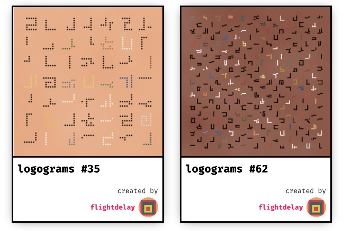 Scored the last two LOGOGRAMS by <a href="/flightdelayxyz/">flightdelayxyz</a> avail on <a href="/fx_hash_/">fxhash</a> secondary...