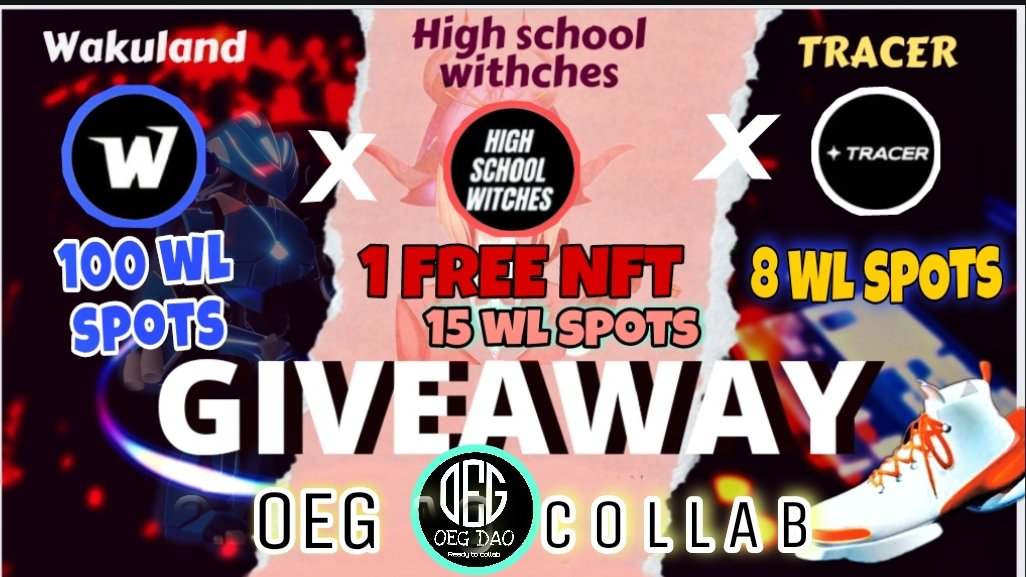 DaoOeg's tweet photo. 🧙 Massive WL + Free NFT Giveaway🚀

✅ Follow @DAOOEG
✅ Like, RT &amp; Tag 3 Friends

🏆 15 WL Spots + 1 Free NFT
 ✅ Must Join Discord :- https://t.co/1pbzzHjruT
Follow @HS_WITCHES

🏆100X WL Spots 
Follow @WakulandNFT

🏆 8X WL Spots
Follow @official_tracer

24H.⏰ https://t.co/U8WotdLJrn