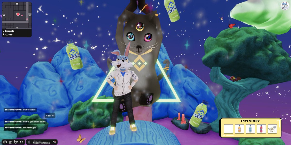 Absoluteley posi-TEA-vely awesome build for the new <a href="/Snapple/">Snapple®</a> Elements brand in <a href="/decentraland/">Decentraland</a>. Funny, slightly challenging, refreshing. Get in there now and snag a wearable! - events.decentraland.org/event/?id=35c0…