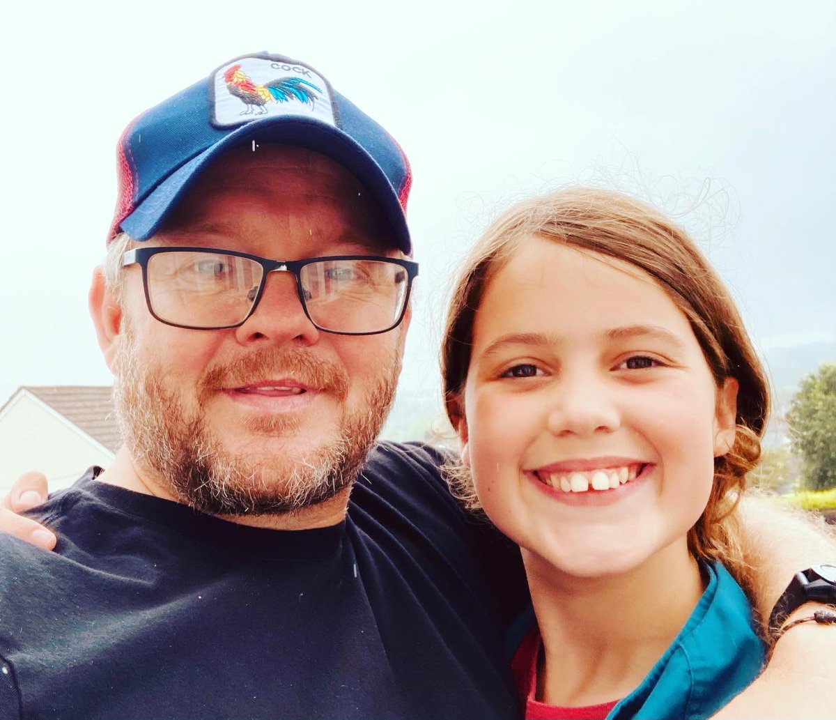 Clintos74's tweet photo. Aaanndd she’s back! After a week away in Devon at Scout camp, living her best life! Go Bea!x. Time for a bath and Dominoes!😂 #stilldaddysgirl https://t.co/CHZMcadUk4