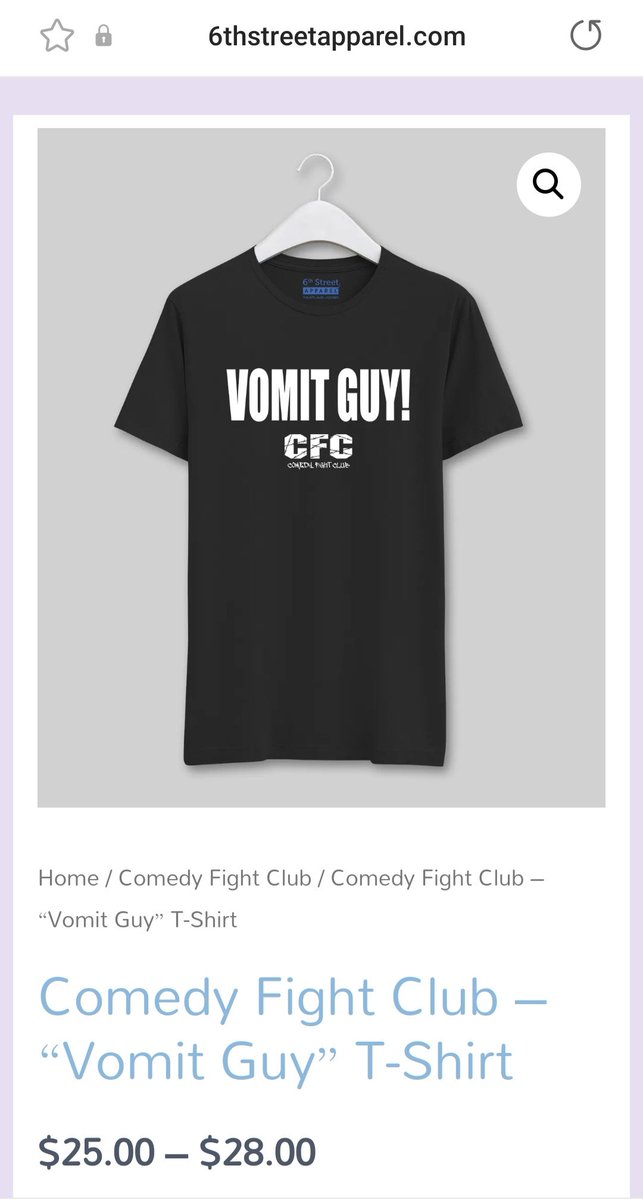 ComedyFightNYC's tweet photo. It’s official!! You all loved him so much we just HAD to fit a piece of CFC merch into our catalog

Proud to present “Vomit Guy” T-shirt’s!! Hit up our merch link to snag your very own to wear at any and ALL of our shows!! https://t.co/YMgBWsOfjy
