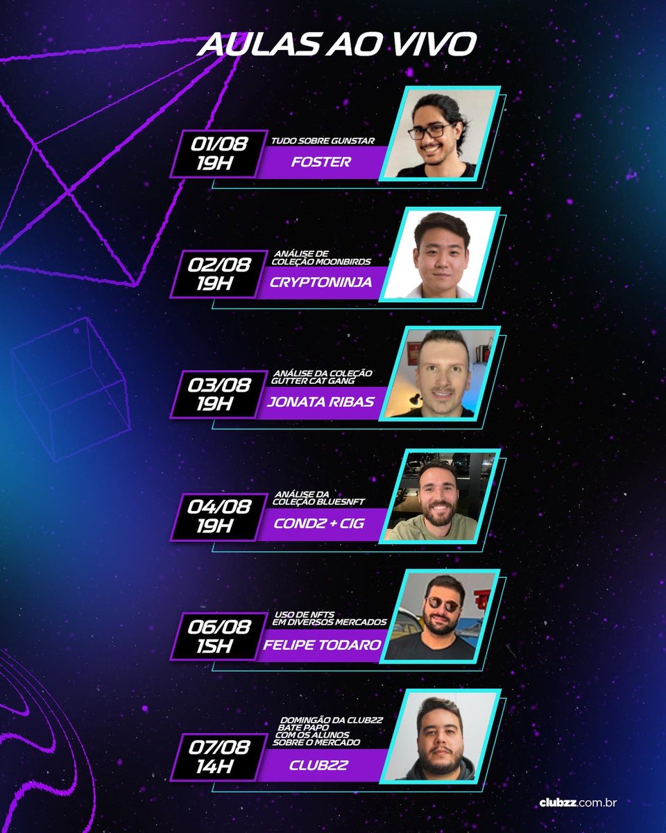 A nossa agenda de aulas ao vivo na comunidade saiu! 
Essa semana tá repleta de gente foda, com aulas fodas! 
Se você é aluno, salva os horários na agenda!

Se você ainda não é, corre que dá tempo!