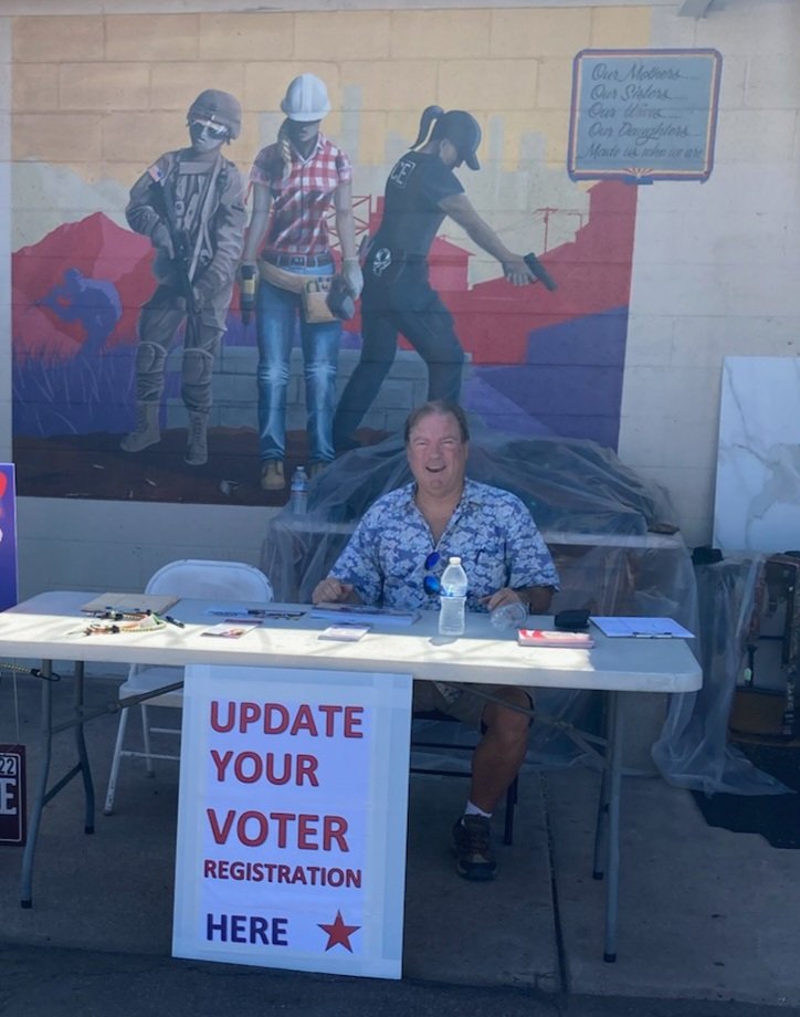 AZ Victory team at our favorite Apachee Junction gun shop AJI Sporting Goods. We won't stop until we get every last voter registration.
#leadright 
#savearizona 
#redwave