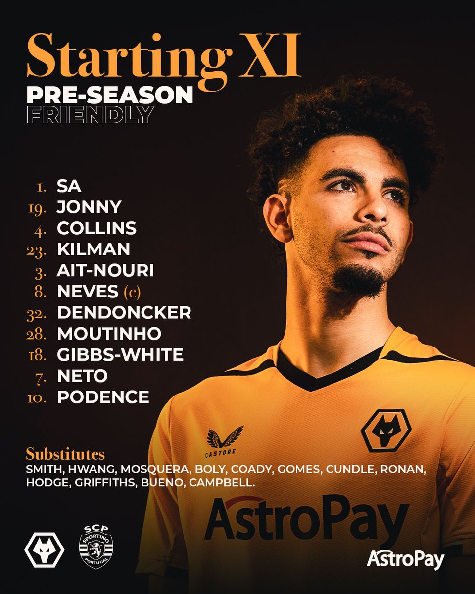 wolvestrfp's tweet photo. 📋 Sporting CP karşısındaki ilk 11'imiz.
#WOLSCP × #WOLXI × #WWFC https://t.co/urEt6ZYLNu