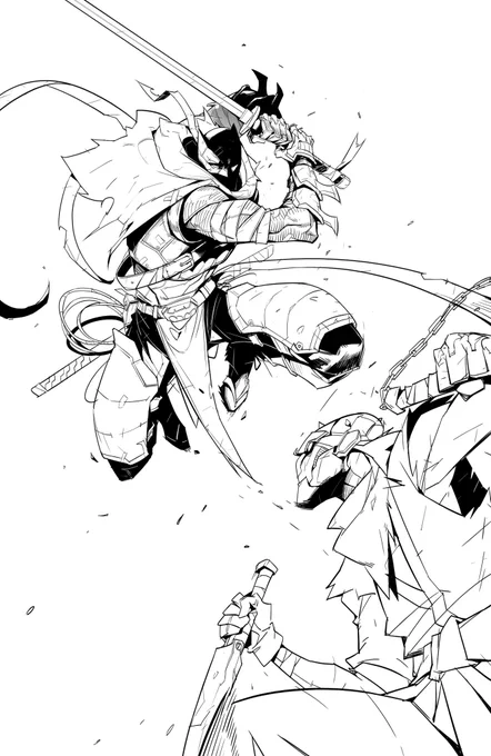 Batman Samurai Cover lineart #comics  @DCComics @Batman 