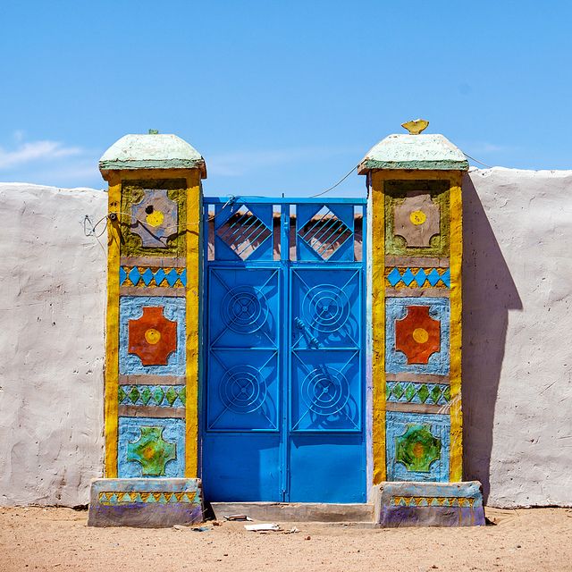 A Colorful Door in the Nubian villages in Northern Sudan.

#SudaneseCulture  #ثقافة_سودانية