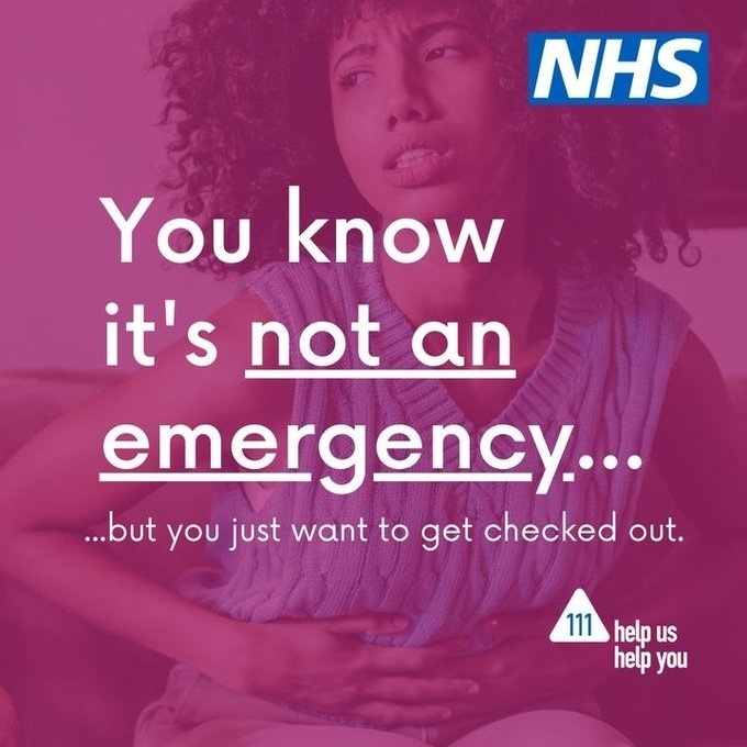 There’s an easier way to get the urgent care you need.

🏥 Instead of going to A&amp;E, use NHS 111 online: 111.nhs.uk

👩‍⚕️ #NHS 111 will help you right away and, if needed, a healthcare professional will call you.