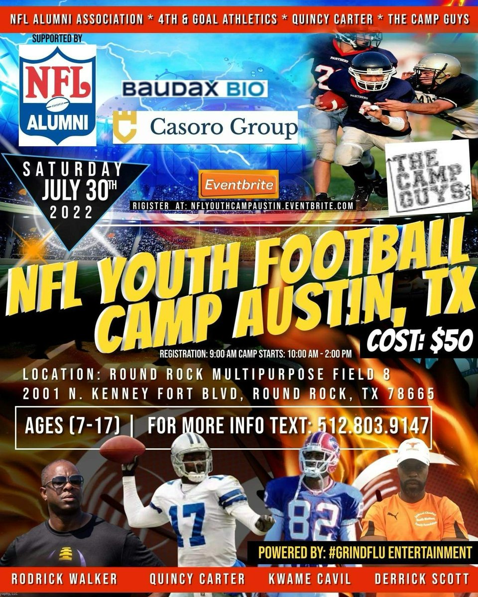 CasoroGroup's tweet photo. We hope that everyone involved with the NFL Youth Football Camp in Austin today has a great time. We are happy to continue supporting youth in our local community!

#atx #austintexas https://t.co/aNvcp5GcIJ