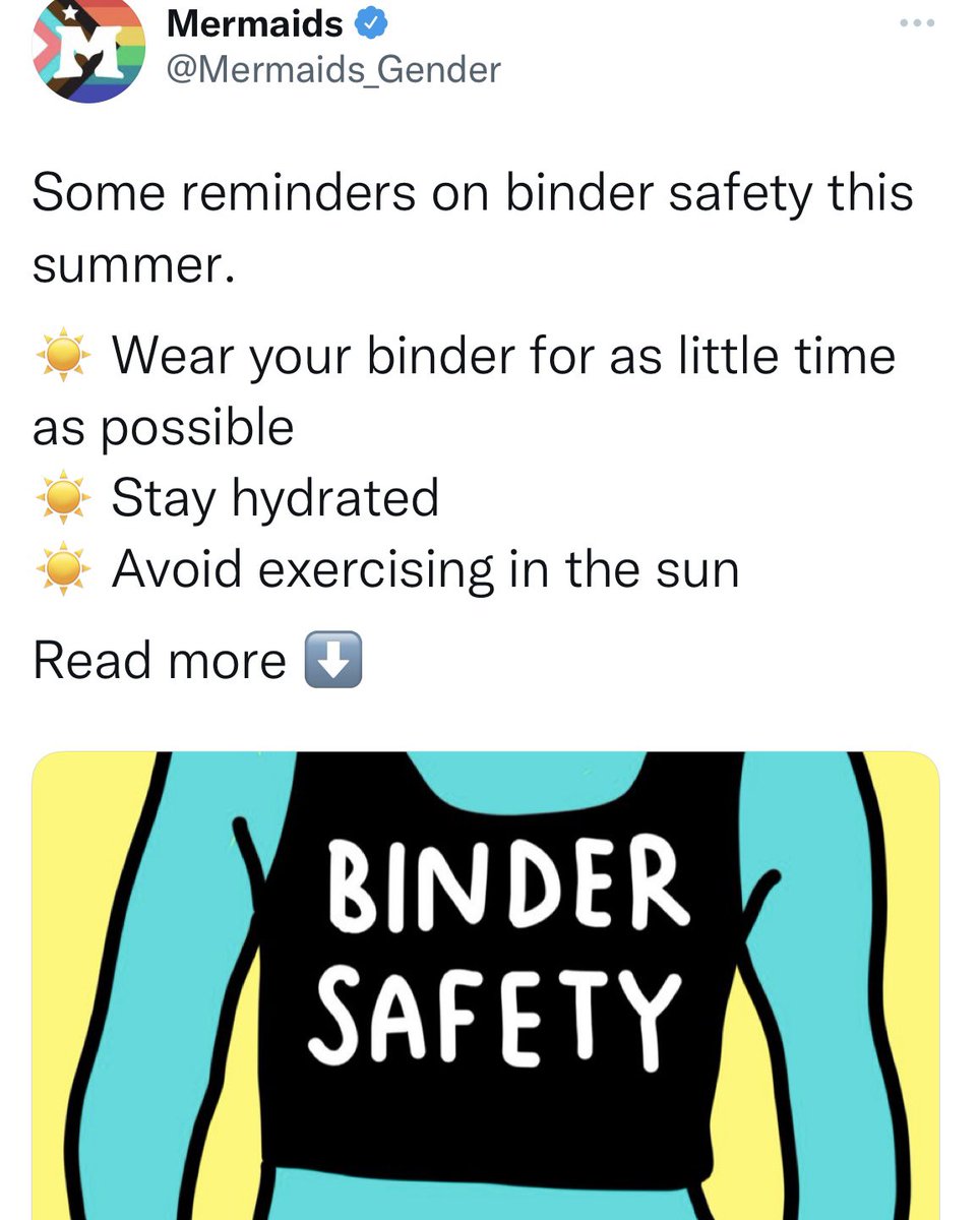 Or how about:

“Binders can cause significant health issues. Your body is fine just the way it is. If you have found yourself feeling disconnected to your body or hating parts of yourself, consider talking to a counsellor, who can explore this with you”.

Just a thought…
