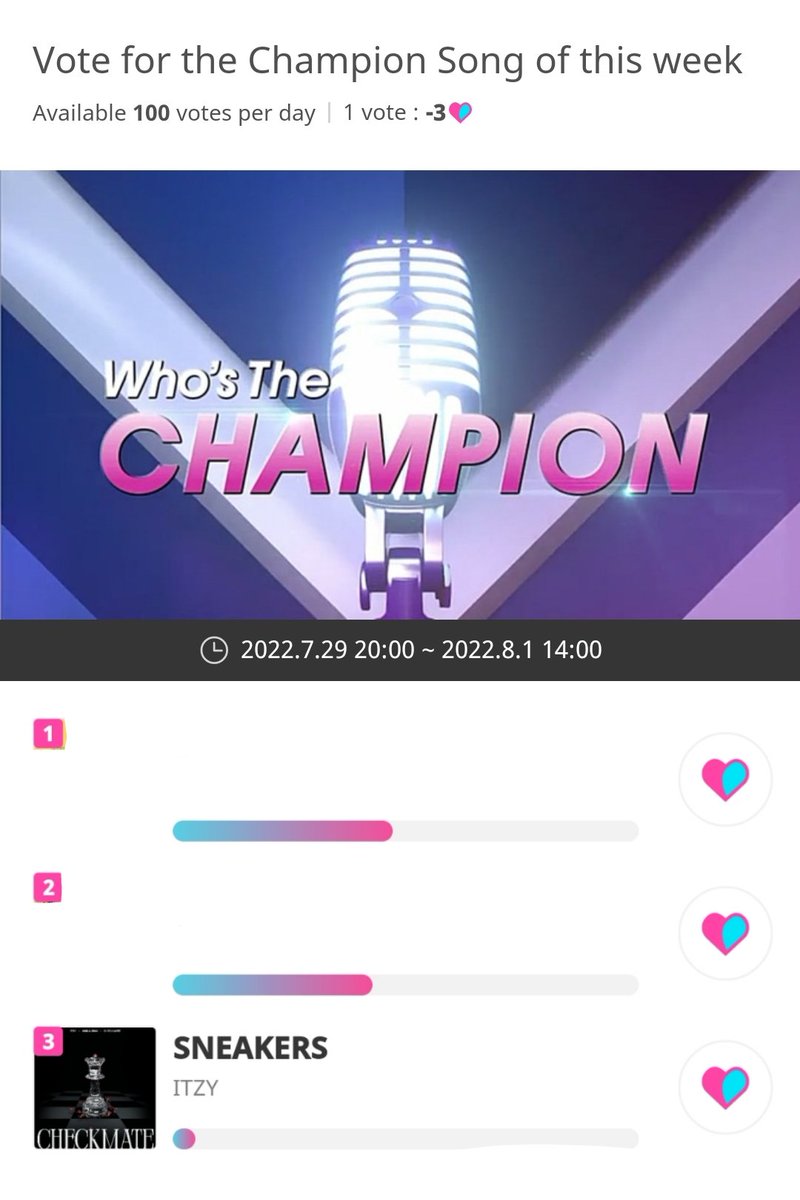 midzycup's tweet photo. [IDOLCHAMP] Nos encontramos en 3er lugar‼️La votación termina el 1 de Agosto a las 14:00 KST

Pueden dejar hasta 100 votos diarios (1 voto = 3 corazones❤️💙)

🔗: https://t.co/Y8KoF2DPxH https://t.co/sEipdaXCnX