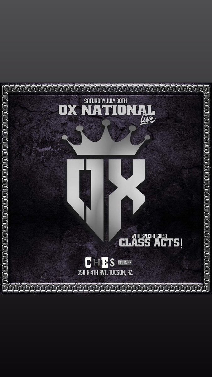 Tonight. Live performance with the full band. <a href="/ItsClassActs/">ItsClassActs!</a> Che’s Lounge. 4th Ave Tucson, AZ 9pm