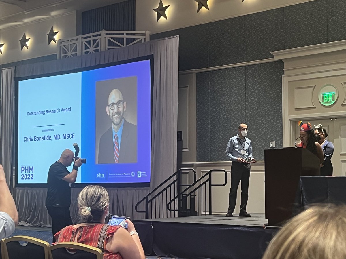 Patrick Brady (@patrickwbrady) on Twitter photo Much deserved win for <a href="/chris_bonafide/">Chris Bonafide, MD, MSCE (he/him)</a> <a href="/CHOP_CPCE/">CHOP_CPCE</a> national award for outstanding research for his leadership of EMO study and <a href="/PRISNetwork/">Pediatric Research in Inpatient Settings Network</a> Wonderful scientist, doc, colleague & friend. #PHM22 #PHMtwitter Much deserved win for <a href="/chris_bonafide/">Chris Bonafide, MD, MSCE (he/him)</a> <a href="/CHOP_CPCE/">CHOP_CPCE</a> national award for outstanding research for his leadership of EMO study and <a href="/PRISNetwork/">Pediatric Research in Inpatient Settings Network</a> Wonderful scientist, doc, colleague & friend. #PHM22 #PHMtwitter