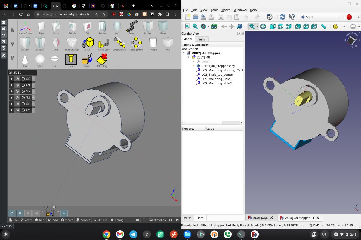 autodrop3d's tweet image. Just playing with direct import of FreeCAD .FCStd file into the JSketcher environment. More to come.
If you want to help see opencollective.com/jsketcher-ad3d