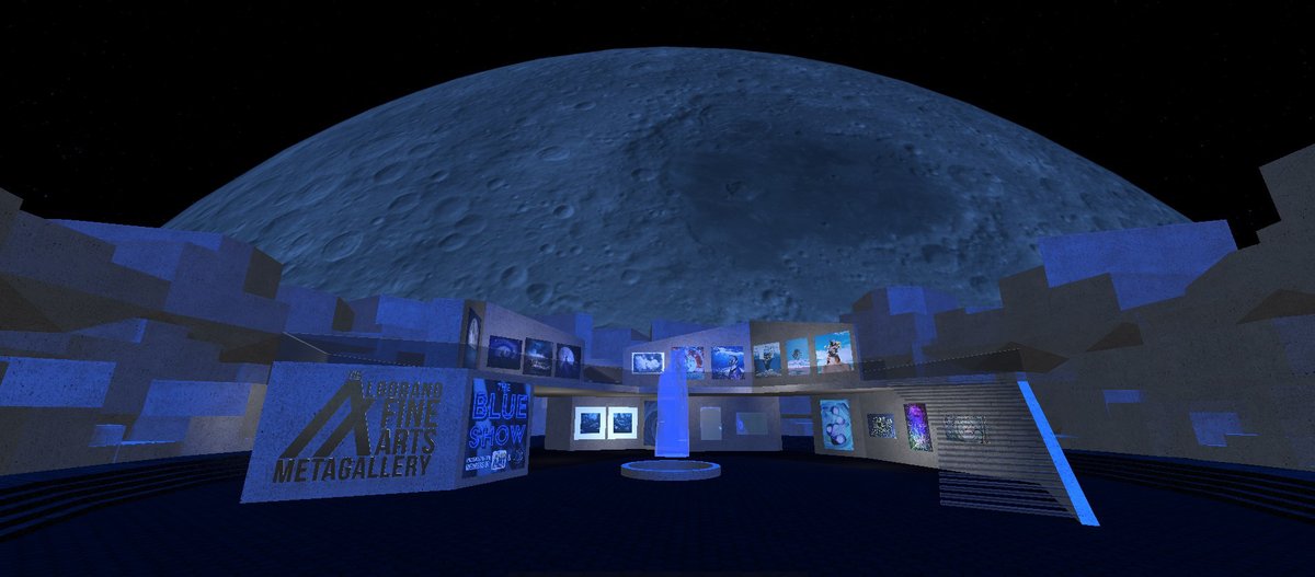 algoartcom's tweet image. 🔹🔷ＴＨＥ 🇧 🇱 🇺 🇪  ＳＨＯＷ🔷🔹is Live!

🔗3D gallery: bit.ly/3Q9REUa 
(Must be on desktop)

🔗Discord Voice Chat: discord.gg/bHZeFrKgrg
(Must be in discord for NFT giveaways)

🔗Web2 gallery page for mobile users: algofam.gallery/162b9bfddbc981
#algofam #algorand