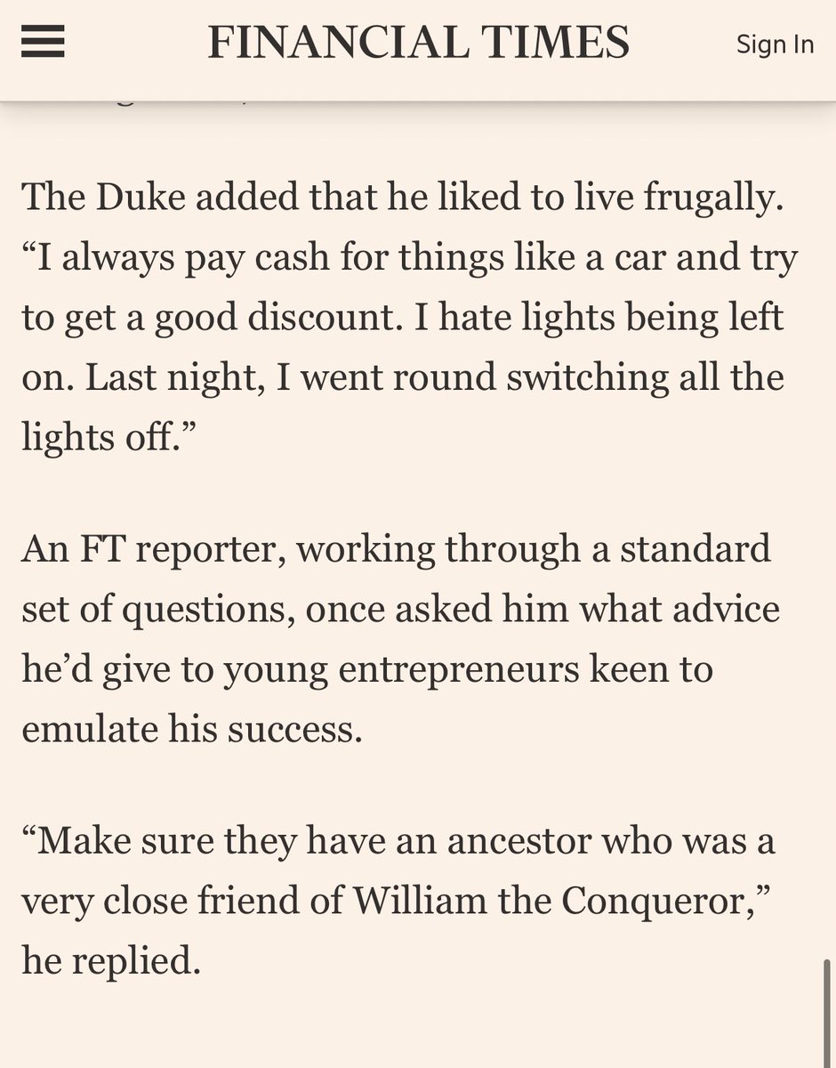 damiendamien's tweet photo. @NickatFP @ChrisJBakke The Duke of Westminster (£10bn) had some great advice on his property sidehustle https://t.co/mJexK7qGX3
