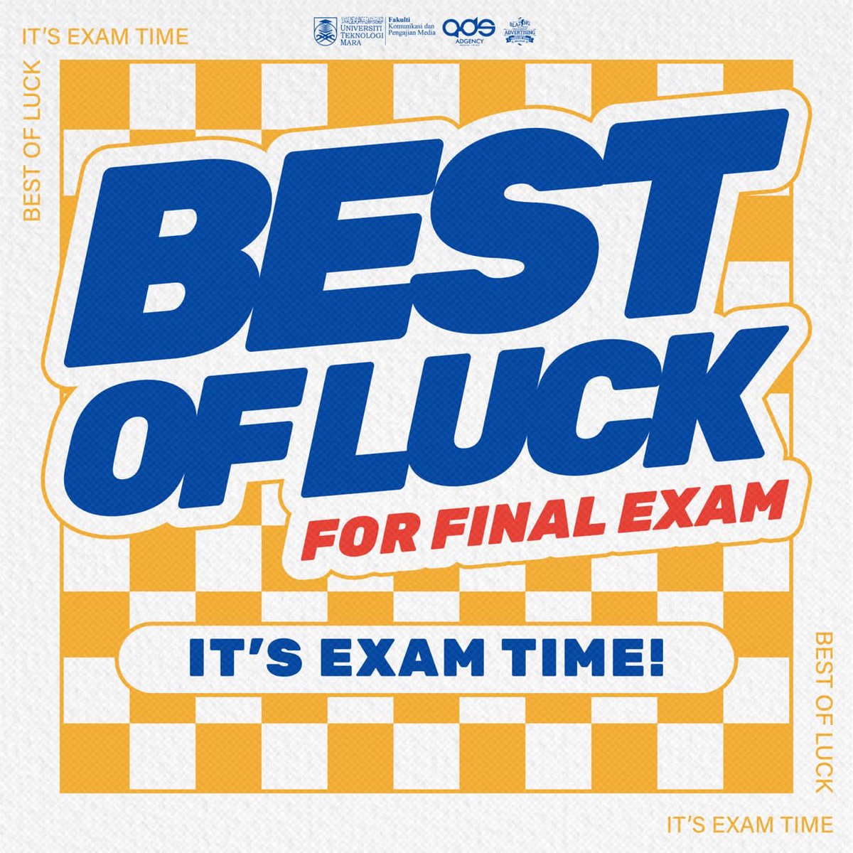TheADgency_'s tweet photo. Hi Advertees! 🙌🏻🎓

With final exams are now around the corner, tensions are bound to increase. But we know that your have worked really hard ❤️ Keep your mind calm and ace them all with confidence, okay?

Best of luck!✨

#TheAdgency #BridgingTheGap #FinalExam #Exam #ExamSeason https://t.co/d74r1pWsxV