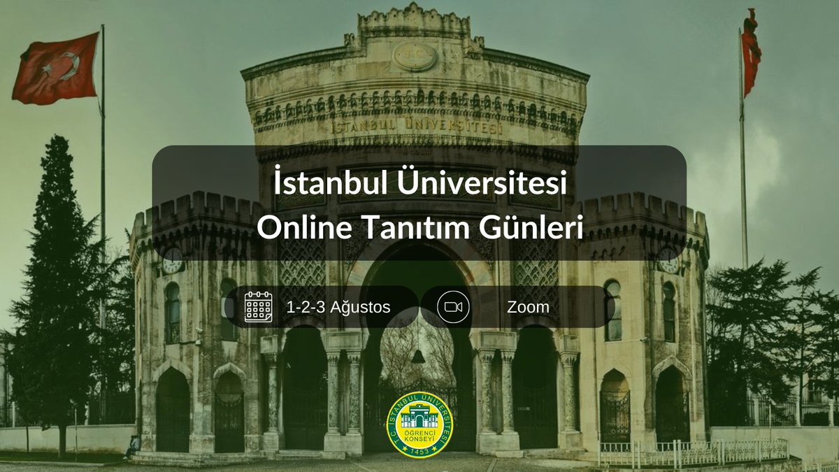 İstanbul Üniversitesi Öğrenci Konseyi olarak, üniversitemizdeki tanıtım günlerine katılamayan arkadaşlarımız için Online Tanıtım Günleri düzenliyoruz.

Formu doldurduğunuz takdirde canlı yayın linki yayından bir saat önce size ulaşmış olacak.
#tercih2022

docs.google.com/forms/d/e/1FAI…