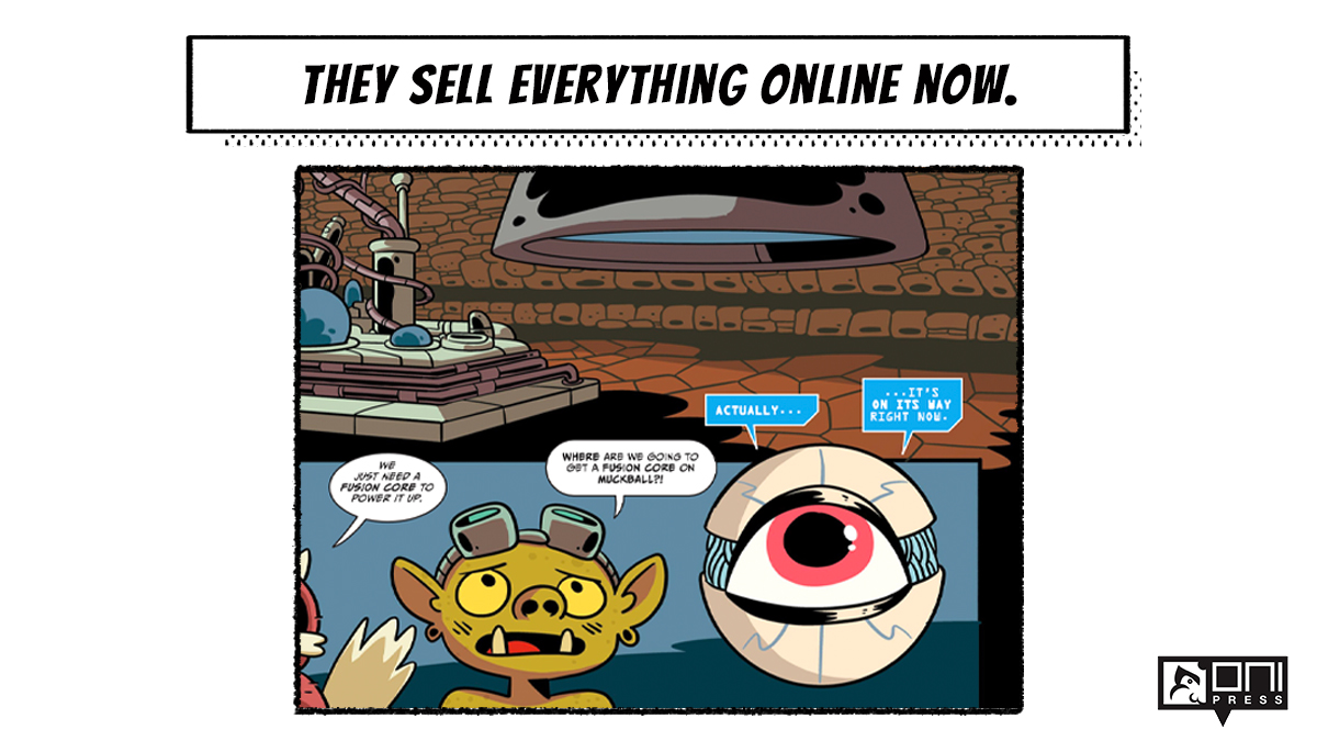 OniPress's tweet image. Does free shipping apply anywhere in the galaxy?

Art from Orcs in Space #11: #RashadGheith, @AbedG, @MikeIsErnie, #FrançoisVigneault, @DJColorsComics, @WayTooManyDaves

#OniPress #OrcsInSpace #FusionCoreOnSale #Meme