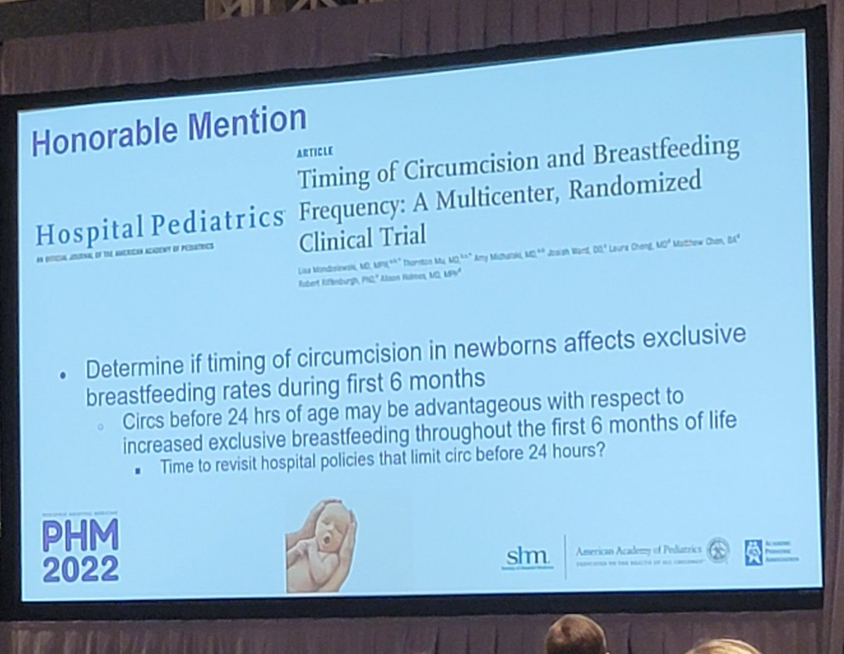 Newborn Hospitalists in PHM (@newborn_phm) on Twitter photo Oh wait. There's more! #Top10 articles @PMHconf #PHM22 <a href="/SocietyHospMed/">Society of Hospital Medicine</a>
3️⃣ rd #NewbornPHM article 👏🏽
⬇️ LOS not associated with ⬆️ re-admission BUT 🤚
Need more data
🏅HONORABLE MENTION: circ < 24 HOL may ⬆️ BF rates x 6 months
@prabimd Oh wait. There's more! #Top10 articles @PMHconf #PHM22 <a href="/SocietyHospMed/">Society of Hospital Medicine</a>
3️⃣ rd #NewbornPHM article 👏🏽
⬇️ LOS not associated with ⬆️ re-admission BUT 🤚
Need more data
🏅HONORABLE MENTION: circ < 24 HOL may ⬆️ BF rates x 6 months
@prabimd