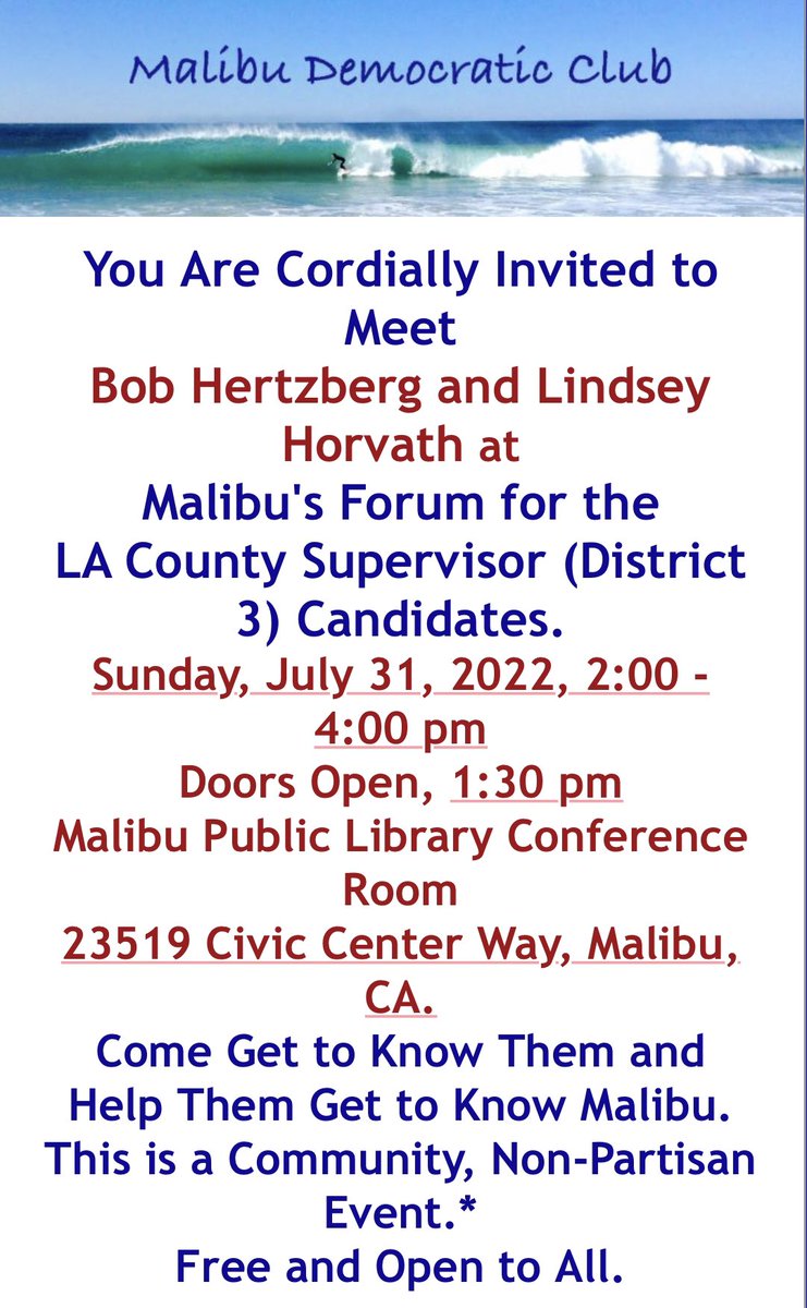 Malibu Democratic Club tweet media