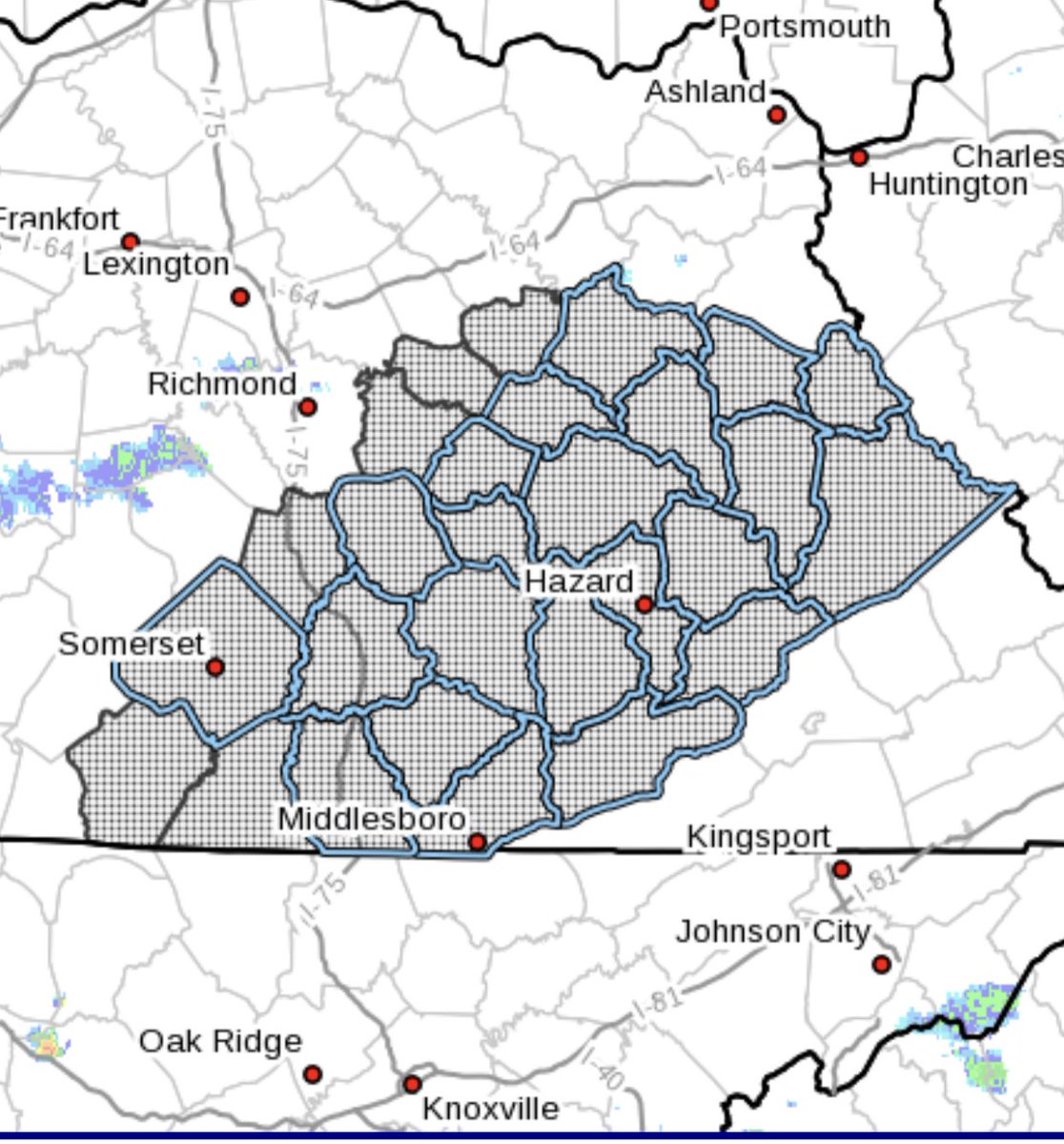 SSmithWeather's tweet photo. A new flood watch will start at 8 AM tomorrow morning for most of eastern Kentucky and continue through Monday morning. Rounds of heavy rain look possible tomorrow and Monday and could lead the new Highwater problems. Stay weather aware on Sunday.  #kywx #606strong https://t.co/0ZHOjjxoh5