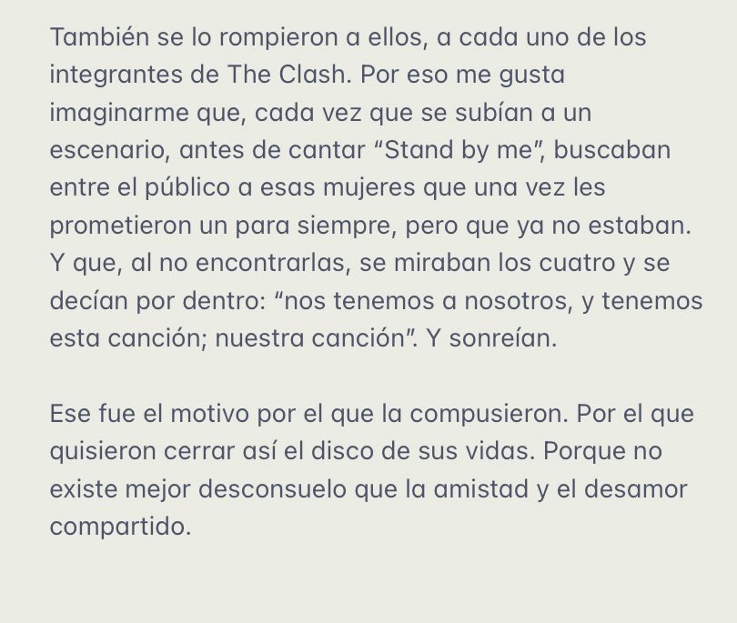 Juangarciaherr's tweet photo. Tres canciones con un mismo título: Stand by me. (Si no las conocéis, escuchadlas)

Esto escribo sobre Ben E. King, Oasis y The Clash. Y sobre esa frase tantas veces repetida: quédate conmigo. https://t.co/Le2qMCyVC0