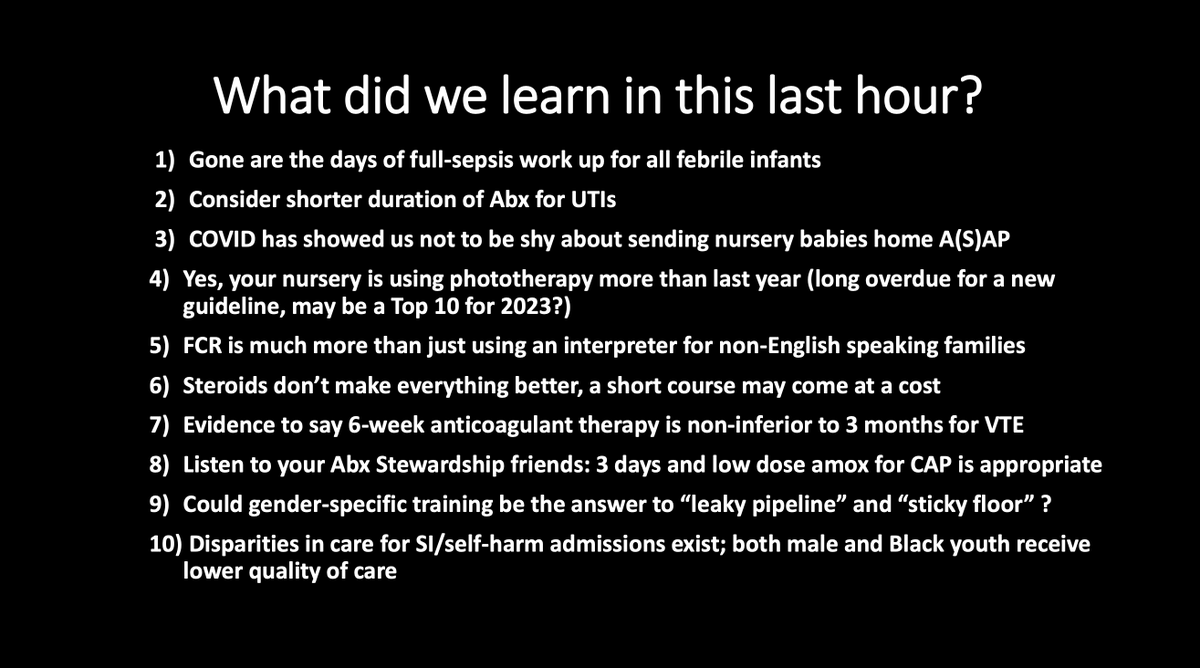 PHM Conference (@phmconf) on Twitter photo @prabimd <a href="/AmerAcadPeds/">American Academy of Pediatrics</a> @aap_peds @Nassr1389 <a href="/insightscopeSR/">insightScope</a> @aap_hpeds <a href="/sara_c_handley/">Sara Handley, MD, MSCE</a> <a href="/JPediatr/">JournalofPediatrics</a> <a href="/suwumd/">Susan Wu</a> <a href="/JAMAPediatrics/">JAMA Pediatrics</a> <a href="/JAMA_current/">JAMA</a> <a href="/MedEd_Journal/">Medical Education</a> <a href="/WomenInPHM/">Women in PHM</a> <a href="/dwillmd/">Derek Williams</a> <a href="/PRISNetwork/">Pediatric Research in Inpatient Settings Network</a> <a href="/AcademicPeds/">Academic Peds Assoc</a> #PHM22 #PHMTopArticles #PHMTwitter
Whew, what an hour! Kudos to @prabimd & Rinku Patel for guiding us through the TOP ARTICLES of 2021 - 2022!
Same time next year?! @prabimd <a href="/AmerAcadPeds/">American Academy of Pediatrics</a> @aap_peds @Nassr1389 <a href="/insightscopeSR/">insightScope</a> @aap_hpeds <a href="/sara_c_handley/">Sara Handley, MD, MSCE</a> <a href="/JPediatr/">JournalofPediatrics</a> <a href="/suwumd/">Susan Wu</a> <a href="/JAMAPediatrics/">JAMA Pediatrics</a> <a href="/JAMA_current/">JAMA</a> <a href="/MedEd_Journal/">Medical Education</a> <a href="/WomenInPHM/">Women in PHM</a> <a href="/dwillmd/">Derek Williams</a> <a href="/PRISNetwork/">Pediatric Research in Inpatient Settings Network</a> <a href="/AcademicPeds/">Academic Peds Assoc</a> #PHM22 #PHMTopArticles #PHMTwitter
Whew, what an hour! Kudos to @prabimd & Rinku Patel for guiding us through the TOP ARTICLES of 2021 - 2022!
Same time next year?!