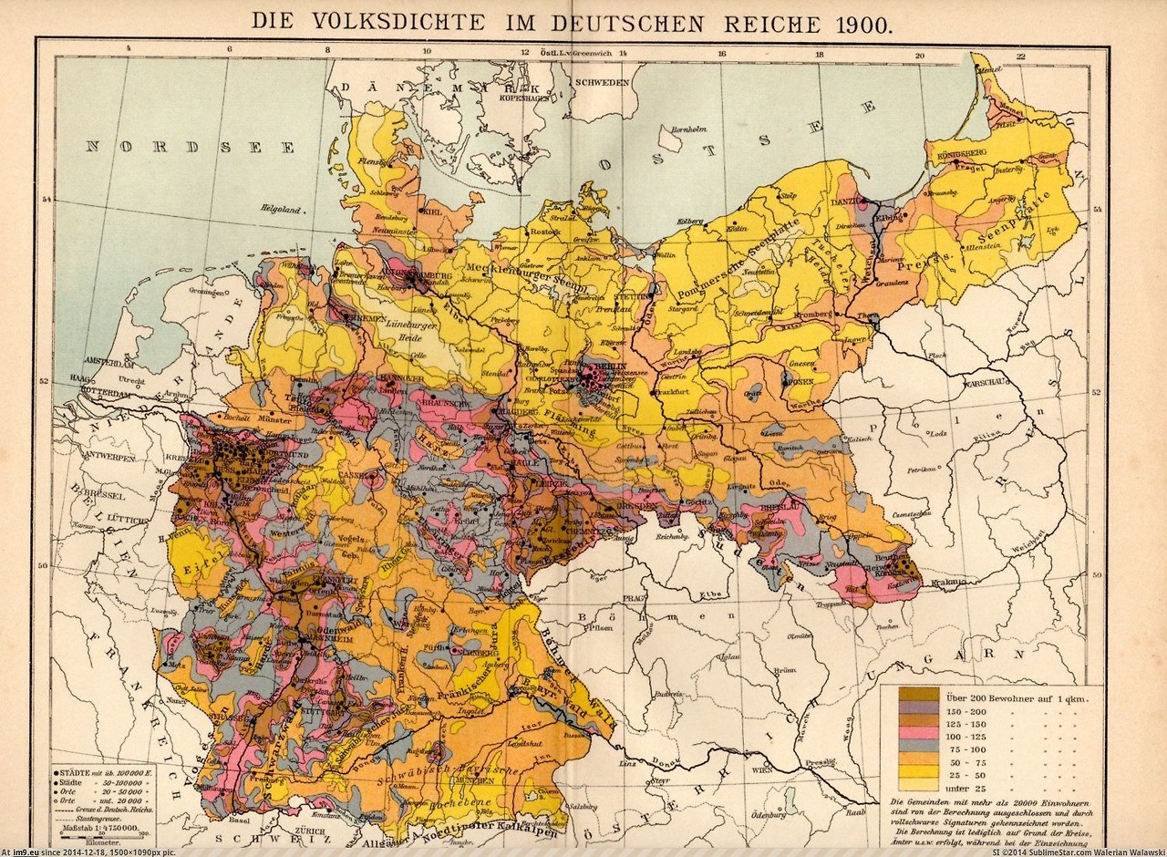 Vintage Maps on Twitter: "1900 German Empire Population Density. https 