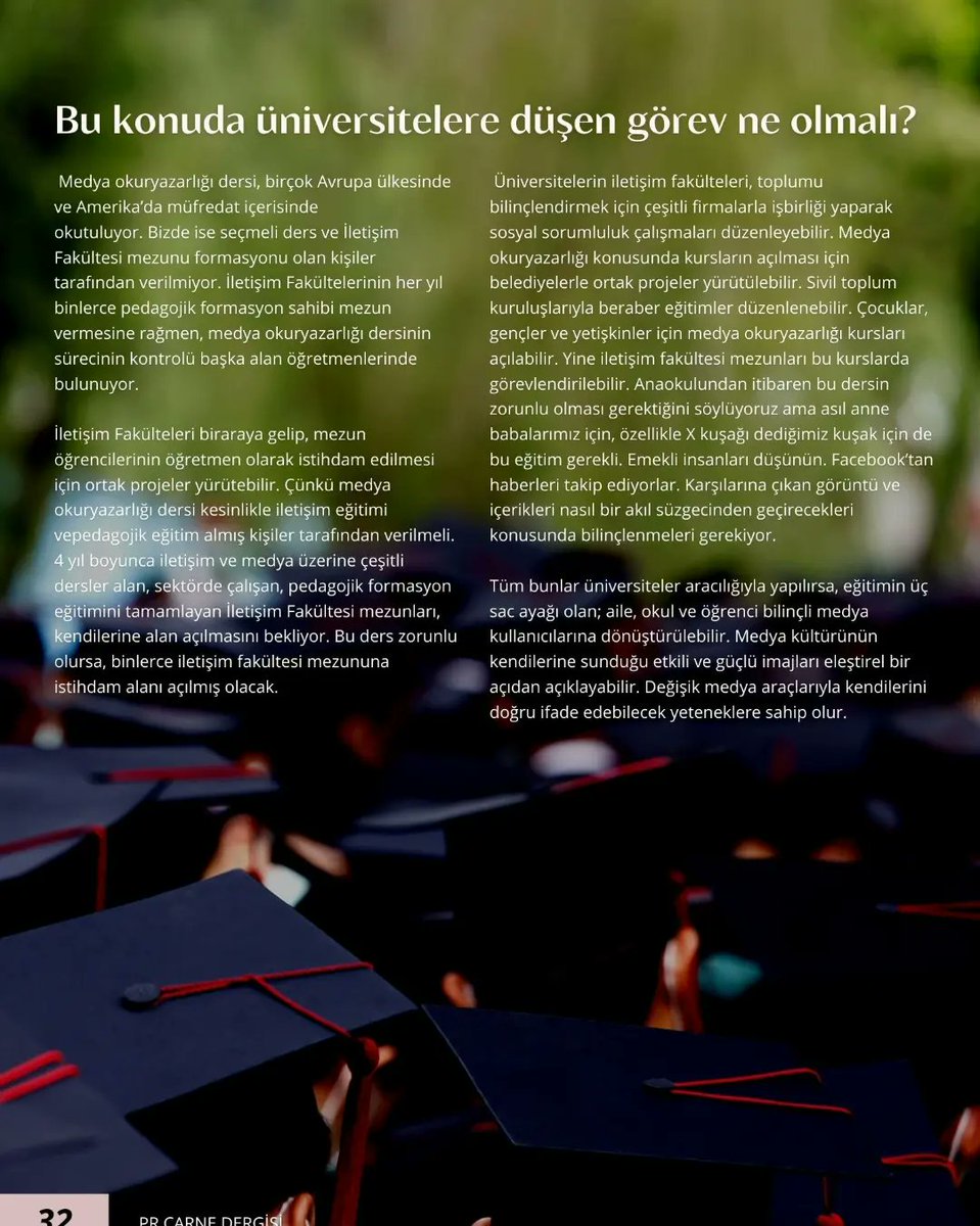 Medya okuryazarlığında eğitim süreci nasıl olmalıdır?
Bu konuda üniversitelere düşen görev nedir?
#medyaokuryazarlığı #eğitim #müfredat #üniversite 
<a href="/IGUSBD/">İGÜSBD</a> <a href="/itu1773/">İTÜ - İstanbul Teknik Üniversitesi</a> <a href="/UniBogazici/">Boğaziçi Üni.</a>