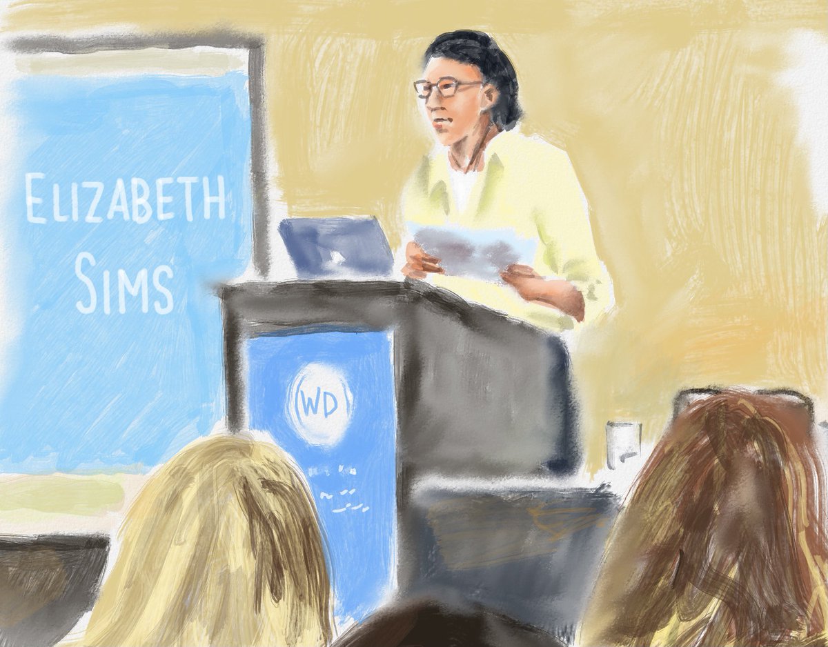 BobEckstein's tweet photo. One of the most interesting, and funny, writers today, @ESimsAuthor . Great session At @WritersDigest Conference today. #WDC22 #writingcommmunity #writing @AmyMJones_5 @robertleebrewer @JaneFriedman https://t.co/EIAYkF6OmF