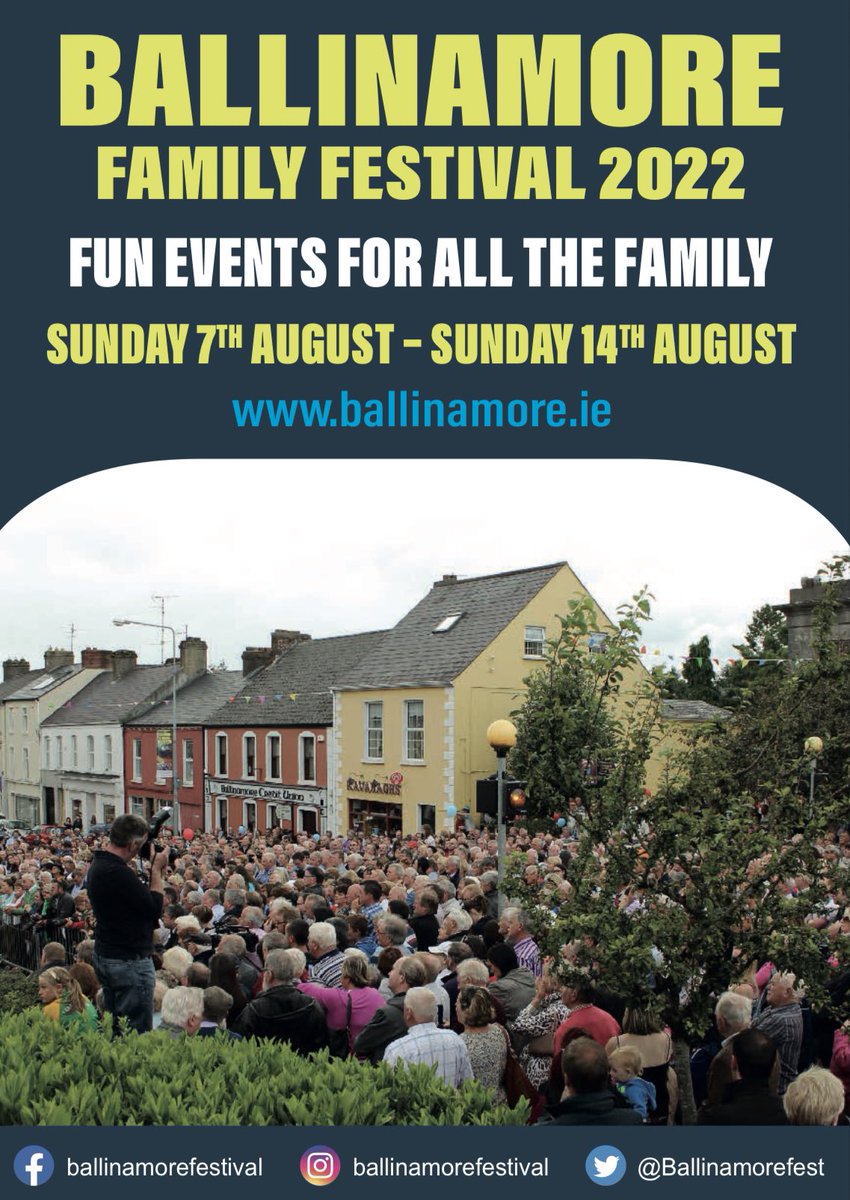 Festival Brochure Is Out Now! 

#TheBallinamoreBoomIsBack #Ballinamore #BallinamoreFestival #Leitrim #VisitLeitrim #VisitBallinamore #Ireland #DiscoverIreland #FreeMusic #Free #FamilyFestival #robertmizzell #johnnybrady #biggenerator #thetumblingpaddies #musicfestival #music