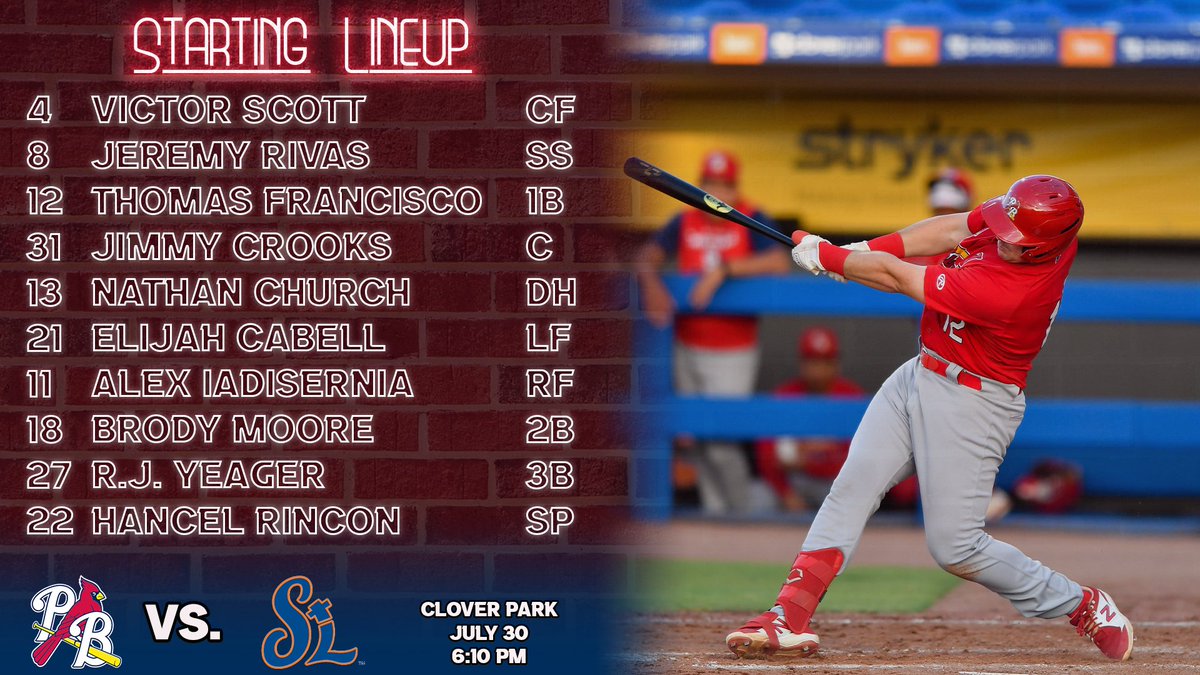 Let's run it back!

🆚 <a href="/stluciemets/">St. Lucie Mets</a>
📍Clover Park
⏰ 6:10 p.m.
📺 milb.com/live-stream-ga……
📻 milb.com/st-lucie/fans/…