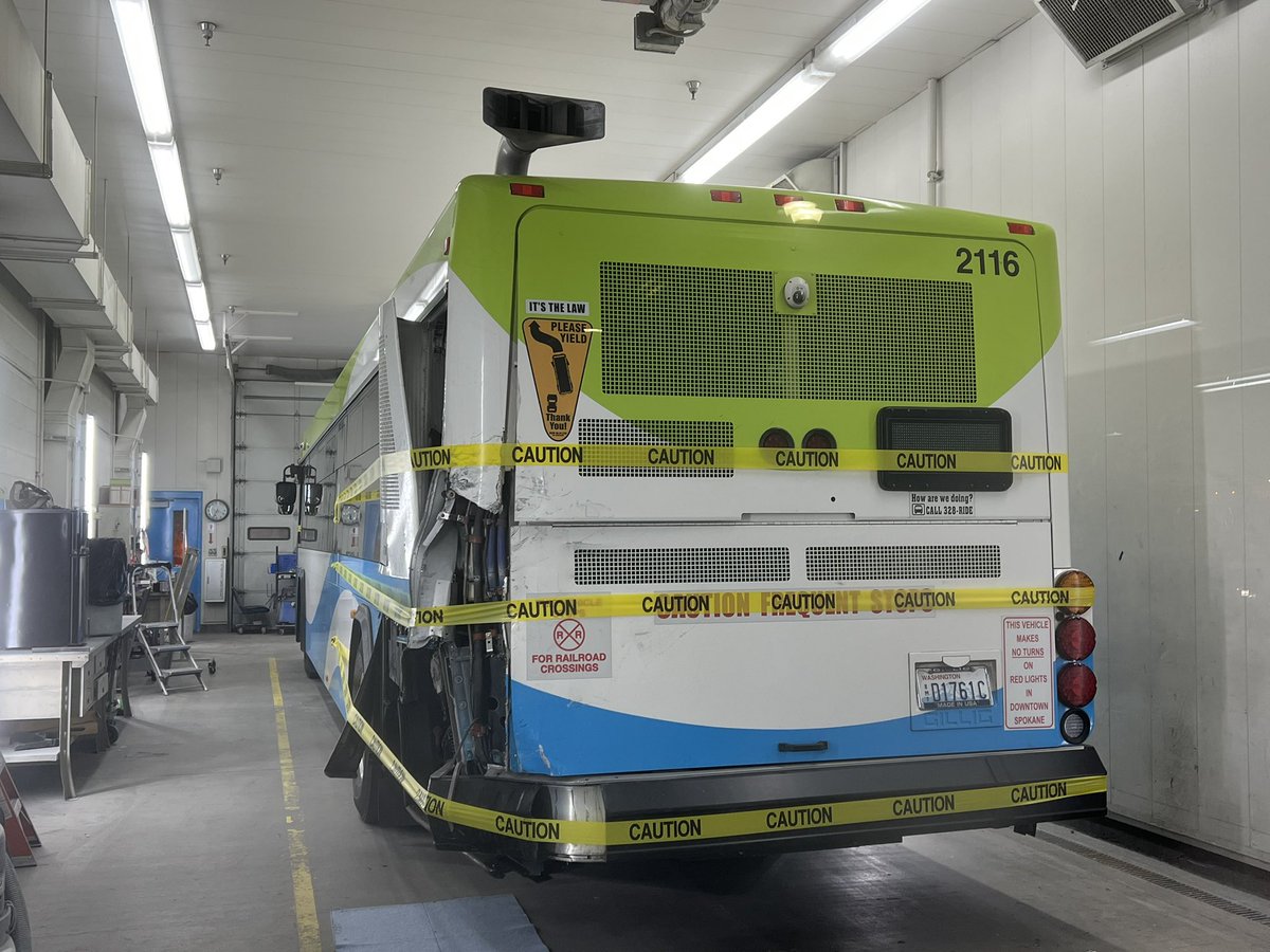 transit509's tweet photo. It is interesting to see how truly complex a bus can be, behind the “curtain.” It’s also fascinating how much work can go into repairing a bus after suffering significant damage. https://t.co/IdwXpSpVXR