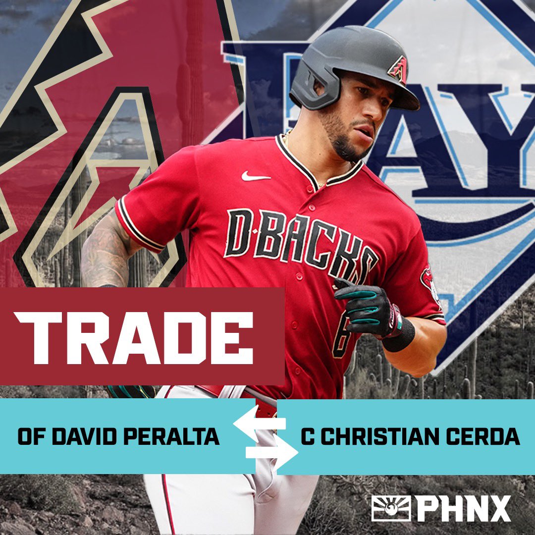 PHNX Diamondbacks on X: BREAKING: The Arizona Diamondbacks have traded David  Peralta to the Tampa Bay Rays in exchange for catcher Christian Cerda.   / X