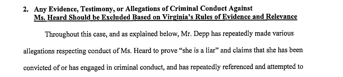 NatetheLawyer's tweet photo. Depp v Heard Unsealed Documents.
Things Amber wanted to hide from the Jury.
1 Arrest For Domestic Violence
2 Pleaded Guilty to Lying (Australia)
3 Amber Lying to US DOH
4 Amber’s Criminal Juvenile Record
5 Amber’s Involvement In A Friends Death.
6 Amber Heard’s Criminal Record. https://t.co/dBxUYJYtjh
