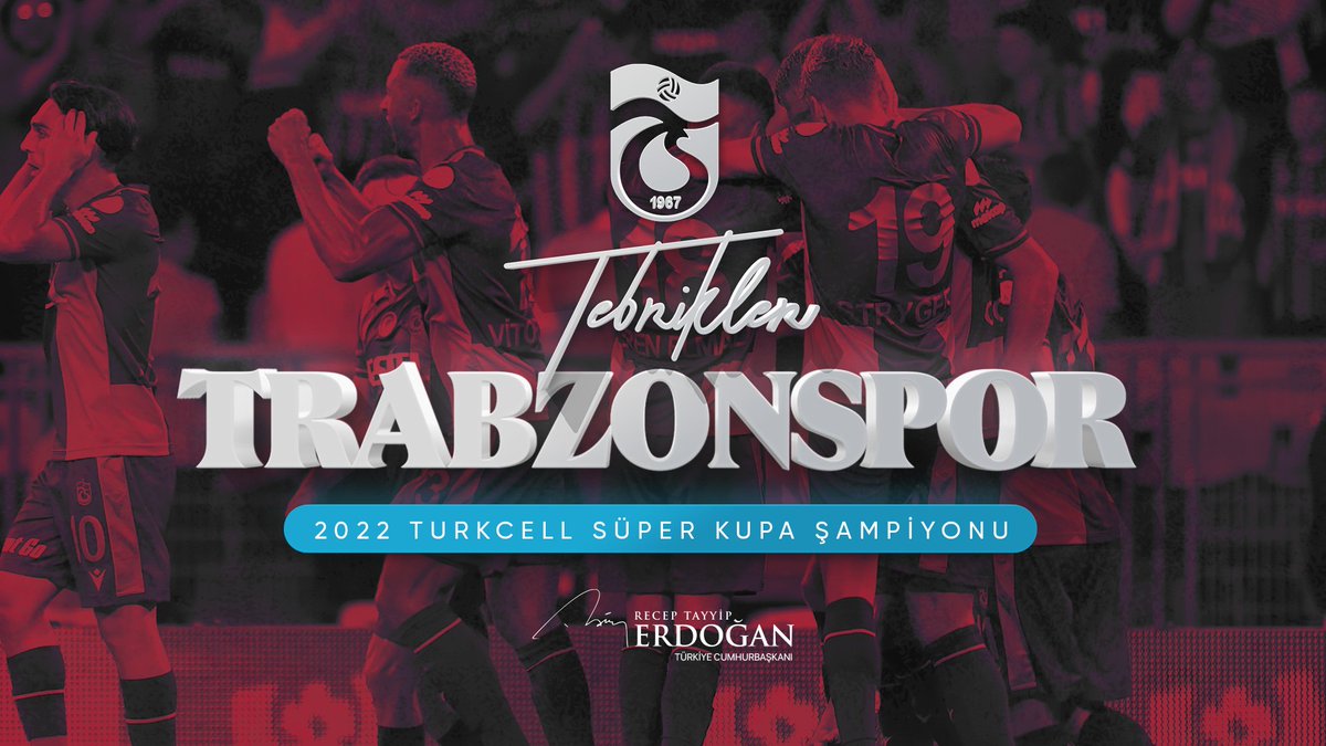 2022 Turkcell Süper Kupa sahibi olan @Trabzonspor’u, şehrimizi ve tüm Trabzonspor camiasını tebrik ediyorum.