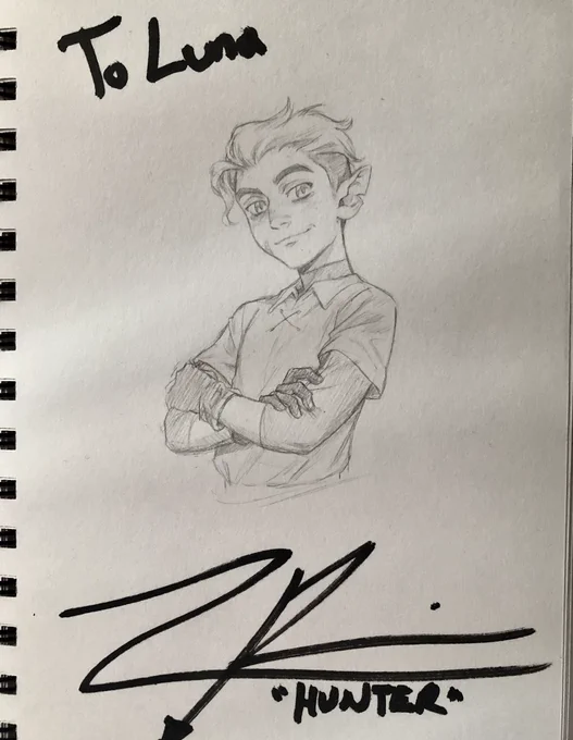 just got this little doodle of hunter i did signed by his VA (Zeno Robinson) Ü 