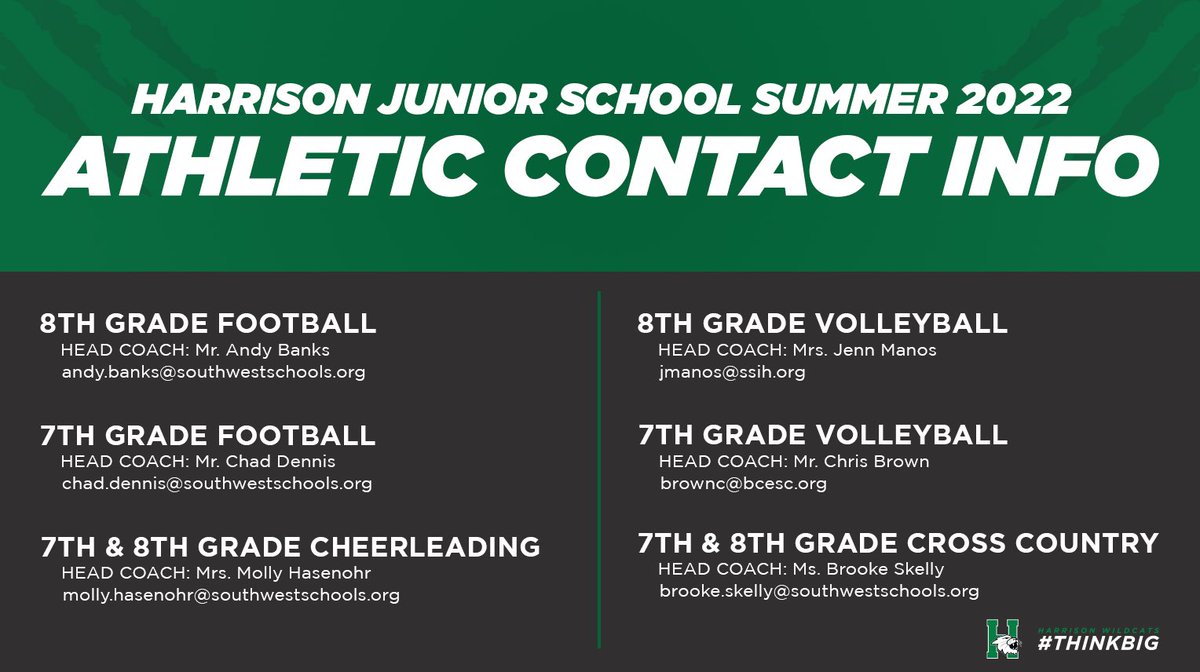 Fall sports officially begin Monday August 1st, be sure to get involved! #FindYourGreatness <a href="/hjswildcat/">Mr. Tracy</a> @wildcatsofhhs