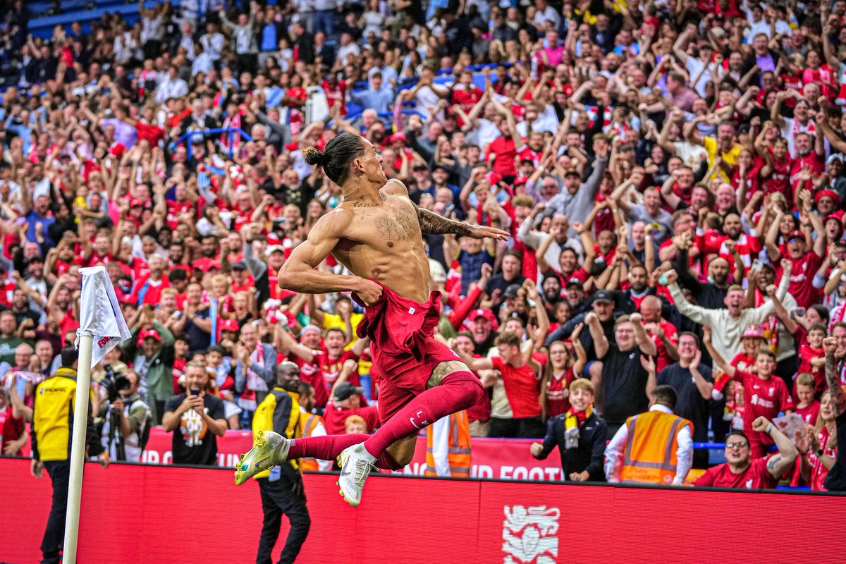 First official goal at @LFC 🫶🏼 And first trophy 😜